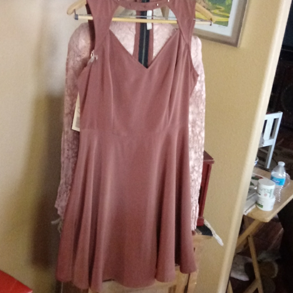 Lush sweet heart mauve color dress NWT